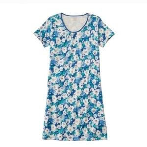 L.L. Bean Blue Floral Pajama Gown